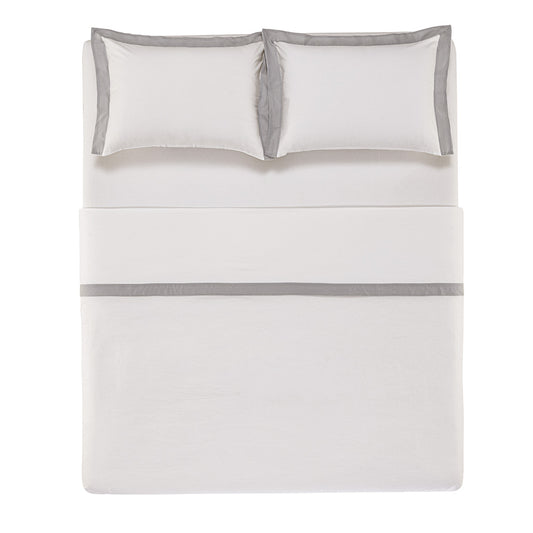 Jogo de Cama Casal 200 fios 100% Algodão Íris Titânio - Karsten