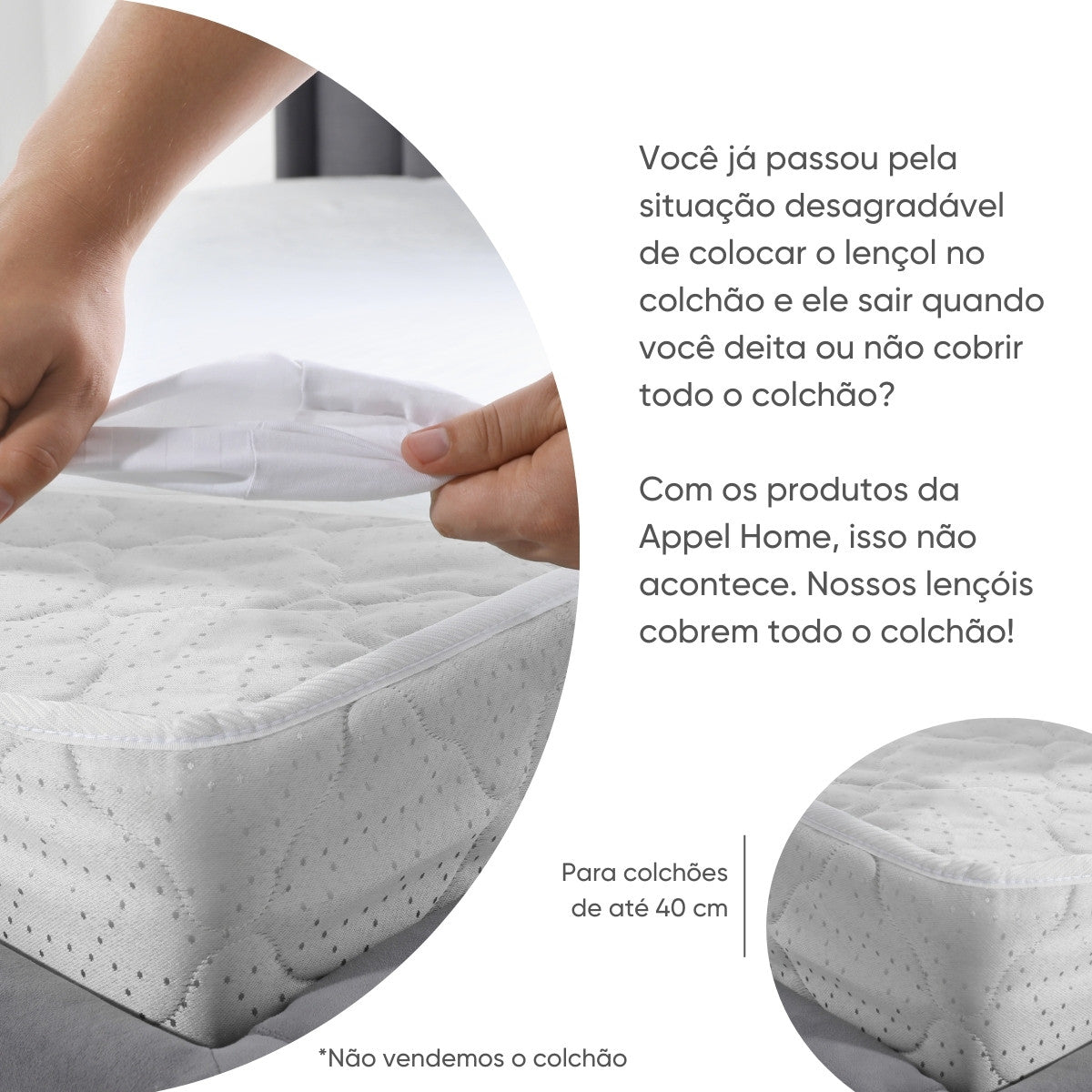 Protetor de Colchão Queen Impermeável 100% Algodão - Appel