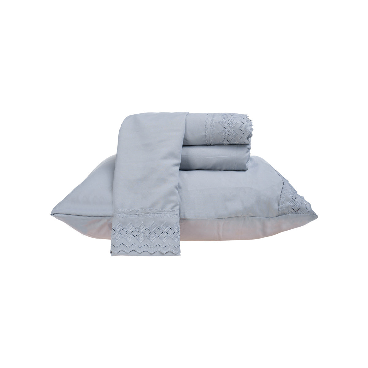 Jogo de Cama Casal Bordado Inglês Micropercal 200 - Bene Casa