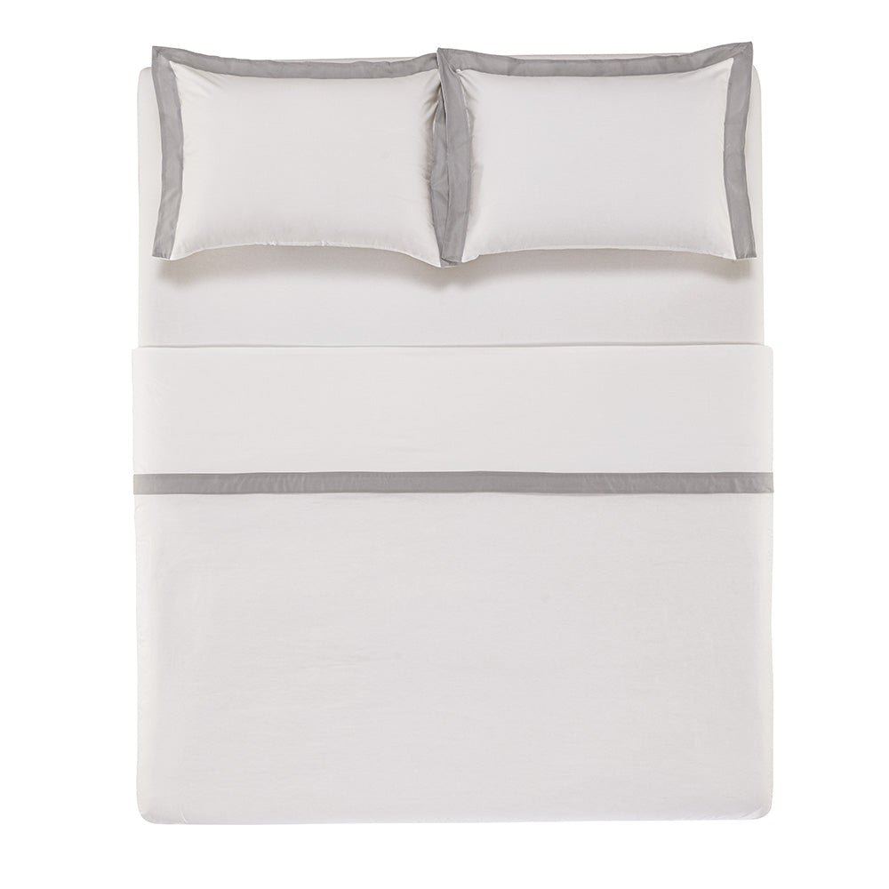 Jogo de Cama Casal 200 fios 100% Algodão Íris Titânio - Karsten