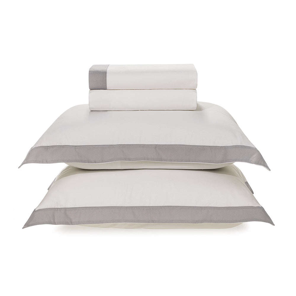 Jogo de Cama Casal 200 fios 100% Algodão Íris Titânio - Karsten