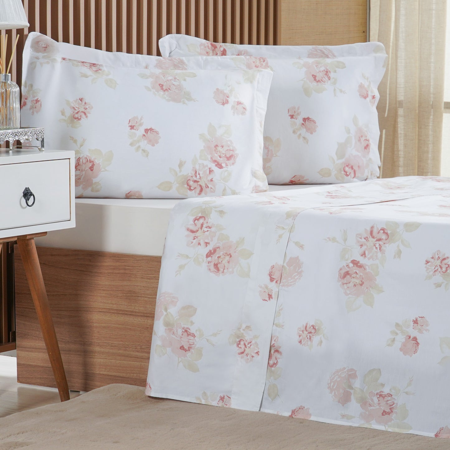 Jogo de Cama Casal  Estampado 200 Fios 100% Algodão - Tessi