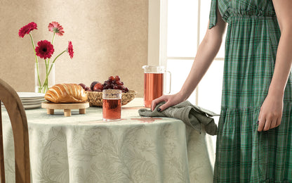 Toalha de Mesa Redonda 6 Lugares Sempre Limpa Aurora Alecrim - Karsten