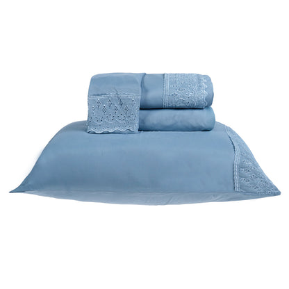 Jogo de Cama Casal Bordado Inglês Micropercal 200 - Bene Casa