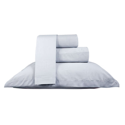 Jogo de Cama 200 Fios Liso Algodão Penteado Cinza - Tessi