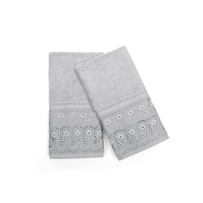 Toalha de Lavabo 30cm x 50cm Algodão Egípcio Renda Renascença - Buettner