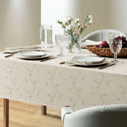 Toalha de Mesa Retangular 8 Lugares Jacquard Melli - Karsten