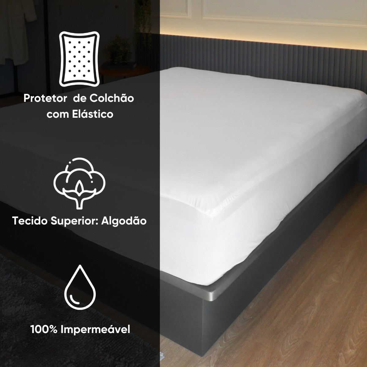 Protetor de Colchão Queen Impermeável 100% Algodão - Appel